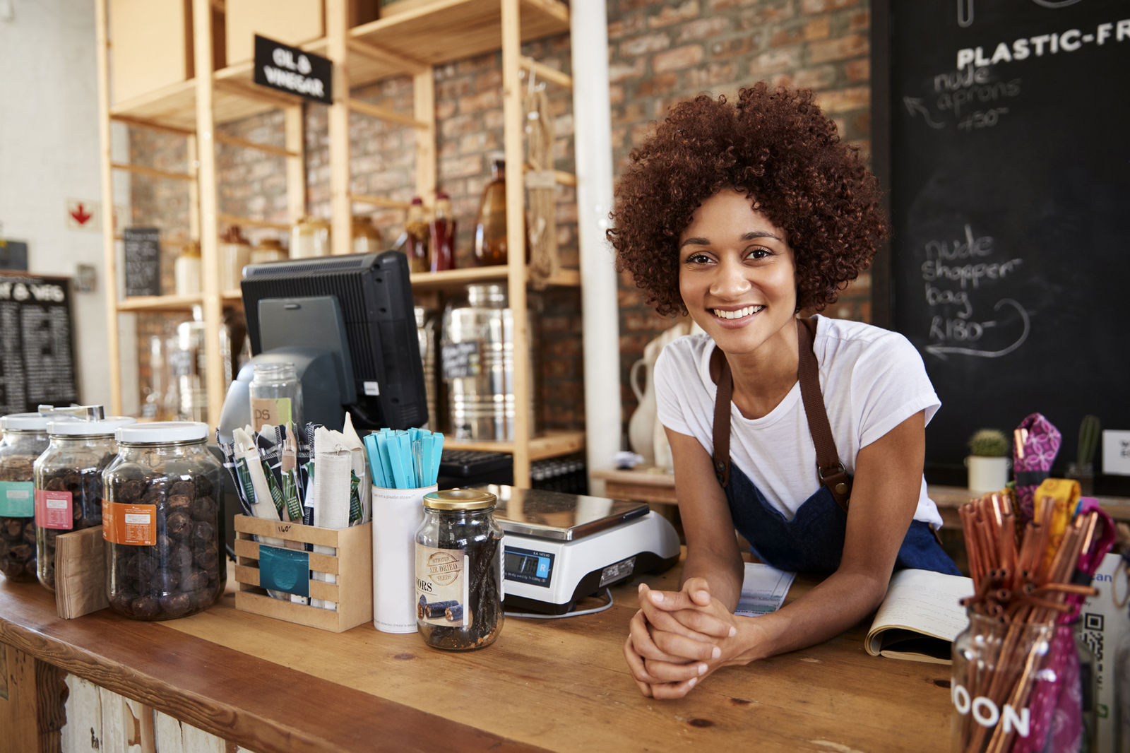 Small business owner at work